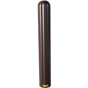 Eagle Bollard Covers for 4 Inch Poles - 56" Tall, Durable Fluted HDPE Plastic - Trimmable Brown Bollard Post Sleeve for Parking Lots, Warehouses, and Loading Docks, 1732BR
