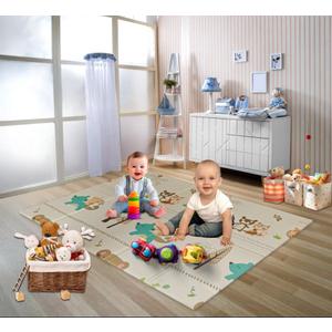 79"x71" Reversible Foldable Baby Play Mat for Floor – Extra Large Non-Toxic Foam, Thick-Padded & Waterproof Floor Playpen Mat for Kids (0-12 Months) & Toddlers, Easy to Clean for Indoor & Outdoor Use