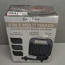 Bakers Friend 3 in 1 Mini Waffle Maker with Removable Plates, Dual Waffle & Pancake and Grill Plates, Breakfast Sandwich Maker Press, Dishwasher Safe, Non-stick Coating, Graphite