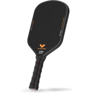 Pickleball Paddles, Carbon Fiber Pickleball Paddle with a 16mm Shark Power Polymer Core, The Pickleball Rackets Designed for Ultimate Spin & Consistency