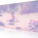Gaming Mouse Pad, XXL Extended Computer Keyboard Long Mouse Mat, Large Desk Pad for Office Laptop, Non-Slip Rubber Base with Stitched Edge Mousepad, 31.5X11.8 inch Purple Cloud