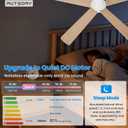 52 Inch Low Profile Ceiling Fan with Light, White Ceiling Fans with Lights and Remote, Flush Mount, 6 Speeds Reversible Quiet DC, 3CCT Dimmable, Indoor Outdoor Ceiling Fans for Patios Bedroom