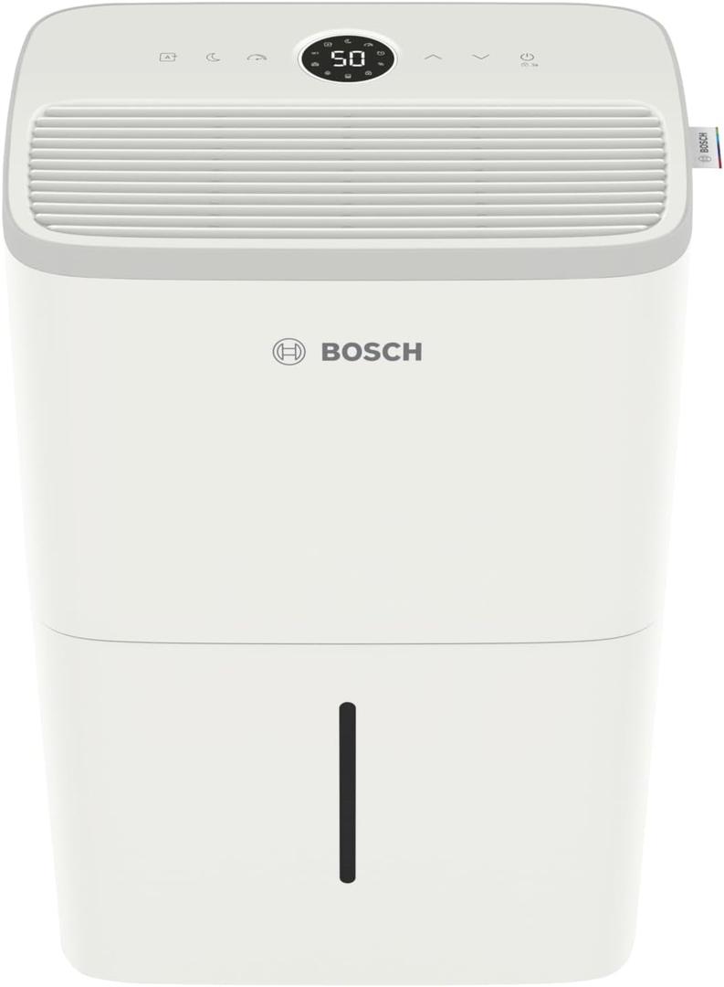 BOSCH Dry 2000 Dehumidifier, 1,500 Sq. Ft., 22 Pints, 1.45 Gallon Tank, 3 Fan Speeds, White