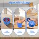 2 x Cherry Pitter Tool - Cherry Seed Remover for Multiple Cherries, Easy Push Press One-Hand Operation, Perfect for Canning, Baking & Jam Making (Blue)