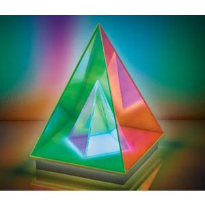 7.7 in. Iridescent Acrylic Indoor Infinity Table Light Pyramid