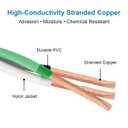 12 AWG THHN Wire 15FT 3-Color Set (Black/White/Green) – Stranded Copper, Pre-Twisted Conductors, THHN/THWN-2 Rated, 600V, Nylon Jacket for Conduit, Residential & Commercial Wiring