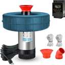 RGB LED Pond Fountain Aerator 750W with Color-Changing Light Show, 1HP 15000 GPH Floating Aerating Pump, 100ft Power Cord, Perfect for Ponds & Lakes (NO-RGB)