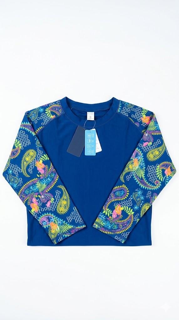 Halcurt Women's Built in Bra Rash Guard Long Sleeve Swimwear UPF 50 Two Piece Swim Shorts and Tops 4X