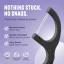 Dental Floss Picks for Teeth (200ct) - Double Thread Tooth Picks Flossers for Adults, Toothpicks Floss, Vegan Corn-Straw Handle, Shred-Resistant String for Interdental Oral Care & Gum Health, Charcoal, 2 Pack