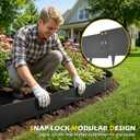 Dyna-Living Metal Landscape Edging 40 x 12 Inch Galvanized Steel Landscape Edging, Hammer-in Metal Garden Edging Border Black Flexible Lawn Edging for Garden,Flower Beds,Yard,Walkway (20FT Total)