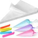 LotFancy 500Pcs Piping Bags 10 Inch, Thick Tipless Piping Bags, Non-Slip Disposable Pastry Bag for Royal Icing, Cookies, Cake Decorating