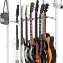 Guitar Stand, Multiple Guitar Rack Holder with Top Storage Shelf for Acoustic, Electric Guitar, Bass, Guitars Display Rack for 7 String Instruments, for Home, Stage, Studio Music Room, White