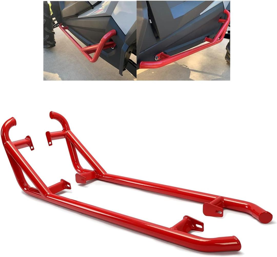 KUAFU Nerf Bars Rock Sliders Compatible with 2014-2023 Polaris RZR XP 1000 XP Turbo S RZR 900 50" Trail (2-Door) Side Steps 1 Pair Left & Right - Red