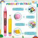 SAYAYA 8 Pcs Large Inflatable Pencil and Crayons Set, Multicolor Jumbo 41.3 Giant Crayons & 26.8 Pencil Balloon, Back to School Classroom Decorations, Photo Props for Teacher Appreciation Party