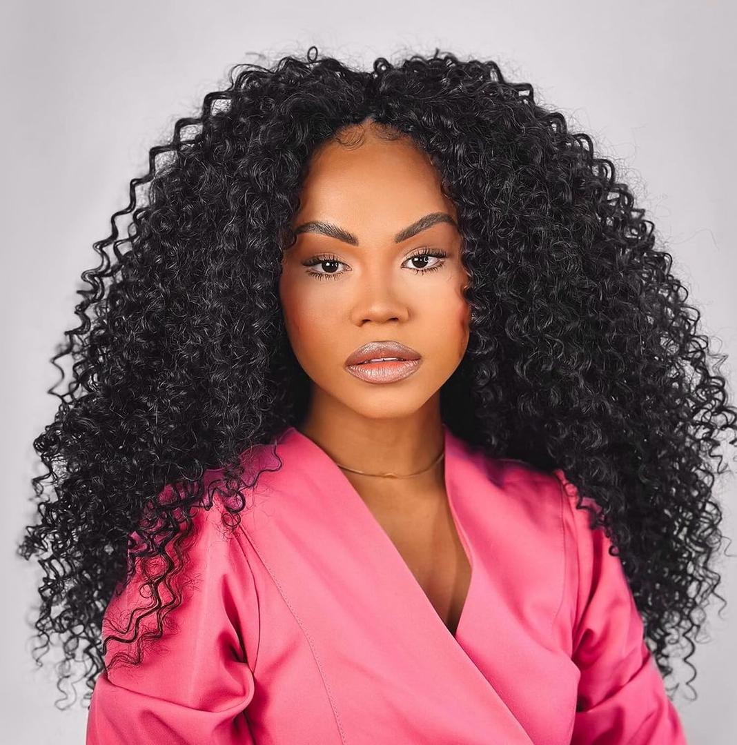 Leeven Pre Looped Micro Kinky Curly crochet Hair 12 Inch 8 Packs Black Micro Curly Braiding Hair For Mini Passion Twist (1B#)