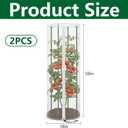 2 Pcs Garden Bird Netting Cover for Round Tomato Cage, 59" x 18" Tomato Trellis Insect Barrier Protection Mesh, Plant Cage Garden Net Cover with Zipper for Vertical Climbing Plants Vegetables Fruits