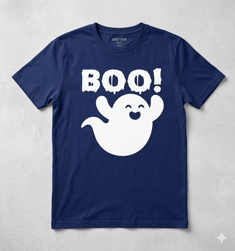 Cute Ghost T Shirt - Cool Funny Ghost Boo Halloween Kids tee T-Shirt Large