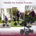 All Terrain Knee Scooter for Adults, Foldable Rolling Knee Scooter with DIY Stickers & Shock Absorber, Steerable Knee Walker for Broken Foot, Ankle Injuries & Surgery, Better Crutch Alternative