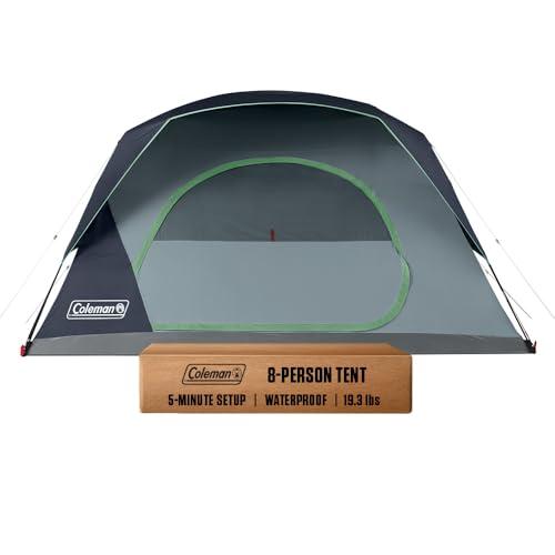 Coleman Skydome Camping Tent with 5 Minute Setup, 8 Person Weatherproof Tent with Rainfly & Carry Bag, 20% More Headroom Than Traditional Canopies