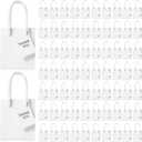 Sherr 100 Pcs Mini Gift Bags Bulk, 4 x 2.75 x 4.5 in Paper Bag with Tag, Extra Small Paper Gift Boxes with Handles for Birthday, Party Favor, Wedding, Small Business, Spring Easter(White)