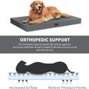 Outdoor Extra Large Dog Crate Bed, XXL Waterproof Dog Bed for Giant Breeds Dogs, 47x29 Inch Orthopedic Egg Crate Foam Pet Mat with Removable Cooling Cover, Grey