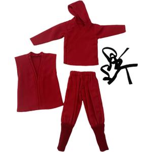 LINJXCMUXU 1/12 Action Figure Clothes,Samurai Outfits for 6 inch Male Action Figures,1:12 Scale Clothing Suits (Red)