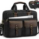 RAINSMORE Messenger Bag for Men 15.6 Inch Laptop Bag Canvas Briefcase for Work College