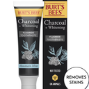 Burt's Bees Toothpaste, Natural Flavor, Charcoal with Fluoride Toothpaste, Mountain Mint, 3 x 4.7oz