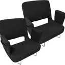 TOPSKY Stadium Seat with Back Support, Extra Wide 21.2Width (Seat 19.5), 3 Reclining Positions, Wide Bleacher Seats with 2 Hook, Picnic Seat (2pcs Black)