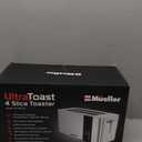 Mueller UltraToast Full Stainless Steel Toaster 4 Slice, Long Extra-Wide Slots for Bagels and Waffles, 6 Browning Levels, LED Display, Cancel/Defrost/Reheat Functions & Removable Tray, Kitchen Gadgets