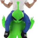 Double Couple Inflatable Alien Dinosaur Costume Halloween Blow up Costumes for Adult