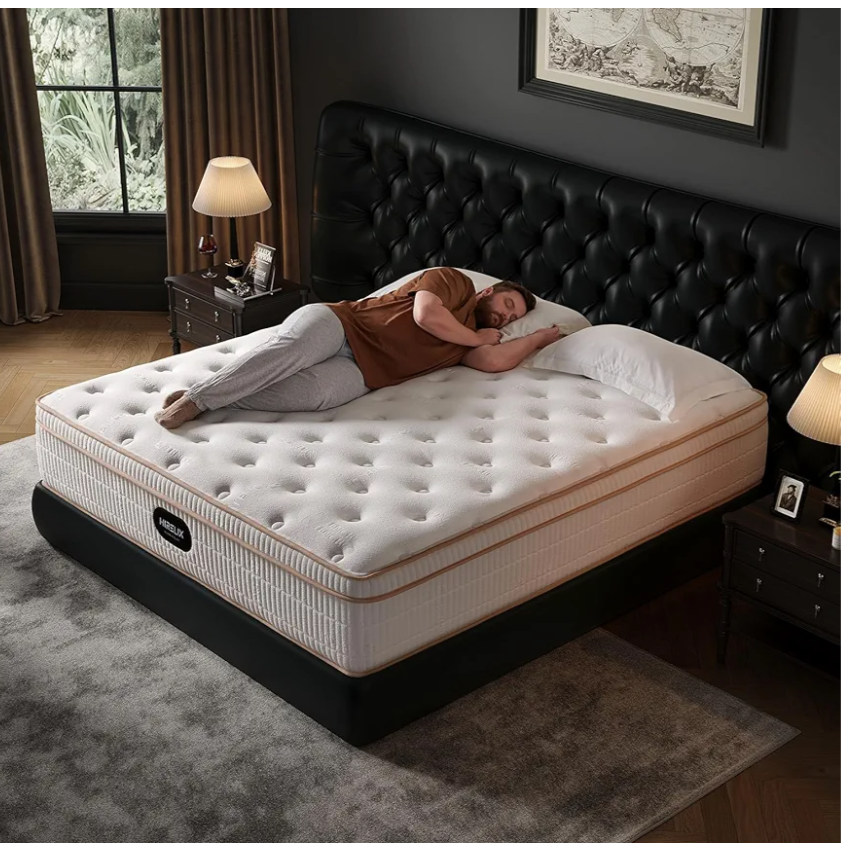 HIRELIX 12 Inch Queen Hybrid Mattress, Cooling Gel Memory Foam & Zoned Pocket Coils, Pressure Relief, Motion Isolation, Breathable Bed in a Box, CertiPURUS Certified