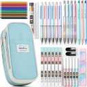 Nicpro 45PCS Aesthetic School Supplies with Pencil Case, Mechanical Pencils 0.5mm, 0.7mm, 0.9mm & 2.0mm with 498 PCS Refills, Cute Mechanical Pencil Set for Writing, Drawing & Drafting (Blue)