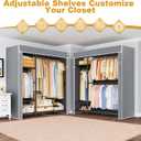 ULIFHOME F7C Clothes Rack with Cover, Covered Clothing Rack Heavy Duty