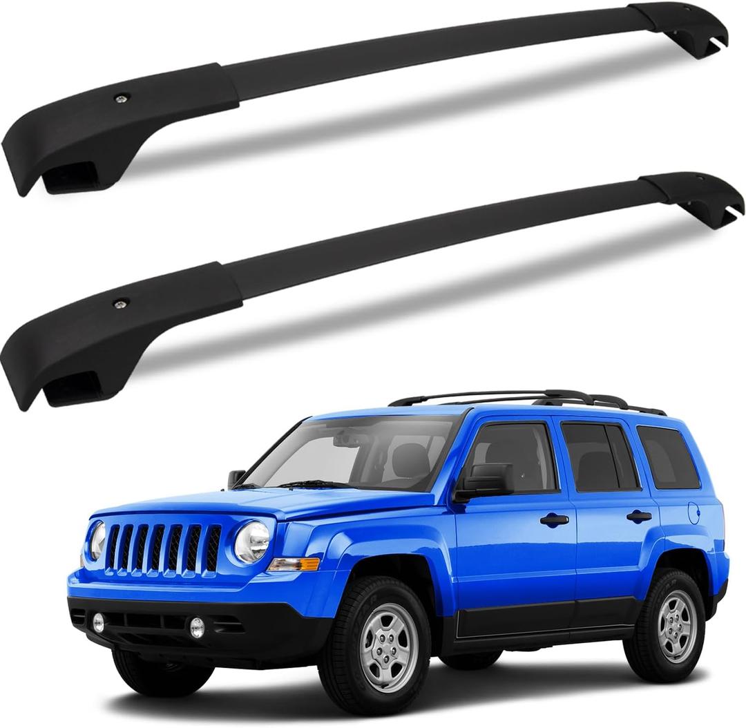 FengYu Roof Rack Cross Bars 220lb Compatible with Jeep Patriot 2007-2017 with Raised Side Rail, Aluminum Roof Rails Crossbars Cargo Bars Rooftop Canoe Bike Kayak Car Snowboard Luggage Racks Carrier.