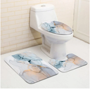 Bathroom Toilet Rug Set 3/4 Piece Set, Non-Slip Absorbent Bathroom Decorative Mat, Toilet Lid Cover and U-Shaped Profile Rug for Bathroom Shower and Bathtub, Non-Slip,