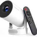 Mini Projector 4K support with WiFi 6 and Bluetooth 5.4, 5w Soundbase Speaker, Auto Vertical Keystone 180Rotatable Portable Proyector for Home Bedroom Outdoor HY300Pro+