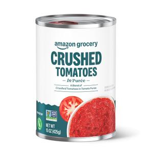 Amazon Grocery, Crushed Tomatoes in Purée, 15 Oz, Best By: SEP 01 2028