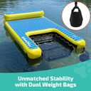 Swonder 70" Inflatable Dog Boat Ramp & Dog Pool Ramp – Heavy Duty Floating Water Ladder for Dock, Pontoon, or Pool with Non-Slip EVA Step, Weight Bags – Stable Dock Ramp for Large Dogs (70"L x 40"W x 12"H)