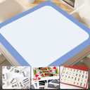 32.5 Inch Mahjong Mat for Table, 3MM Non-Slip & Noise Reduction Gaming Mat with Drawstring Bag, Perfect for Poker, Board Games, Card Games, Tile Games, and Dominoes (Salvia Blue-Light Steel Blue)