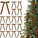 24 Pcs Velvet Bows for Christmas Tree Vintage Ribbon Bows for Crafts Garland Home Coquette Wedding Birthday Decor(5 x 7 InchWidth of 5/8",Copper)