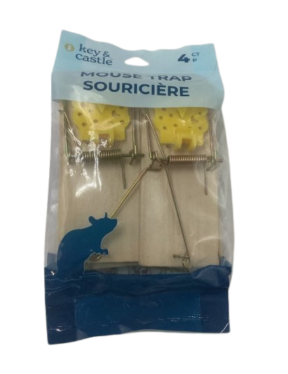 (Pack of 8) Key & Castle Metal Pedal Mouse Trap Sourciere Disposable Reusable