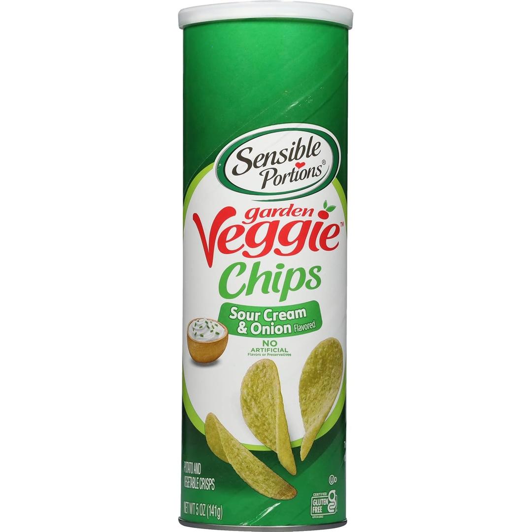 Sensible Portions Stacked Garden Veggie Chips, Sour Cream and Onion, 5 oz (5 Ounce (Pack of 1)) EXP 08 MAR 26