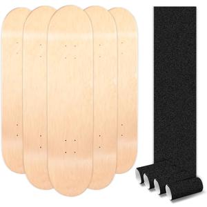 Maple Skateboard Decks Double Tail Skateboard Light Decks Free Skateboard Grip Tape, 5 Pcs