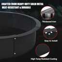 Smokeless Fire Pit Ring for Outside, 36 Inch Heavy Duty Metal Insert with Air Vents for Better Burn, Outdoor Firepit Ring for Backyard, Patio, Camping, Smokeless Wood Burning Use