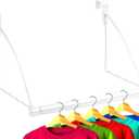 HOLDN’ STORAGE Over The Door Hanger - Door Rack Hangers for Clothes - Space Saving Designed for Bedroom & Bathroom - Ideal for Clothes & Towels - Drying Rack, White