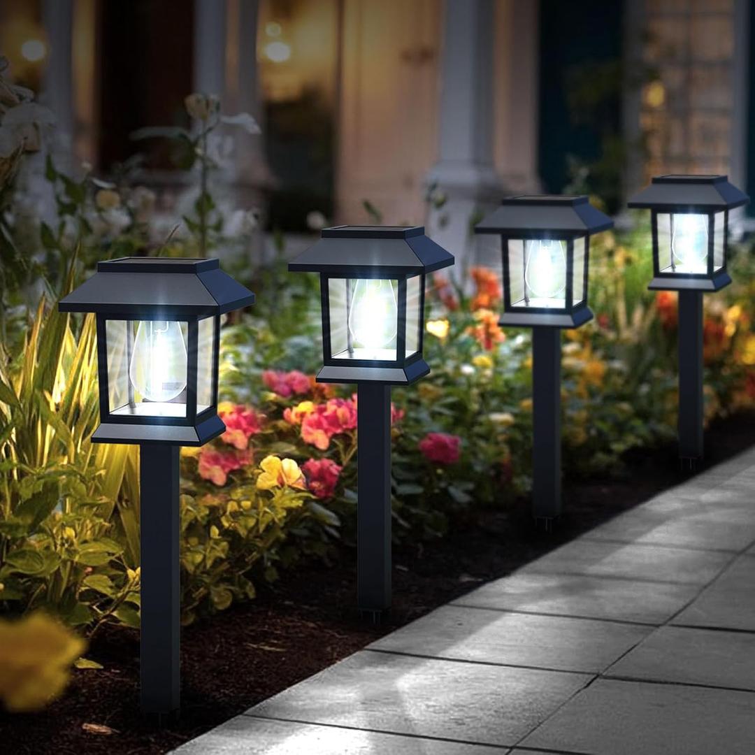 Greluna Solar Lights Outdoor,12 Pack 6000K Waterproof Auto On/Off Solar Pathway Lights for Your Garden, Landscape, Path, Yard, Patio, Driveway,Walkway Decor