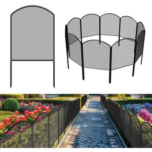 Decorative Garden Fence Animal Barrier, 25 Pack Total 24in(H) x 27ft(L) Dog Rabbit Garden Edging Fencing, Plant Protection Rustproof Metal Panel Border for Yard Patio Christmas Tree Decorative Garden Fence Animal Barrier, 25 Pack Total 24in(H) x 27ft(L) Dog Rabbit Garden Edging Fencing, Plant Protection Rustproof Metal Panel Border for Yard Patio Christmas Tree