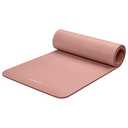 Retrospec Solana Yoga Mat 1/2" Thick w/Nylon Strap for Men & Women - Non Slip Excercise Mat for Yoga, Pilates, Stretching, Floor & Fitness Workouts, Rose