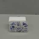 Blue White Porcelain Flower Napkin Holder for Table Paper Napkins Holder Acrylic Tissue Dispenser Kitchen Dining Room Bathroom Party Car Decor (4.1x4.9x1.97in, NH065)